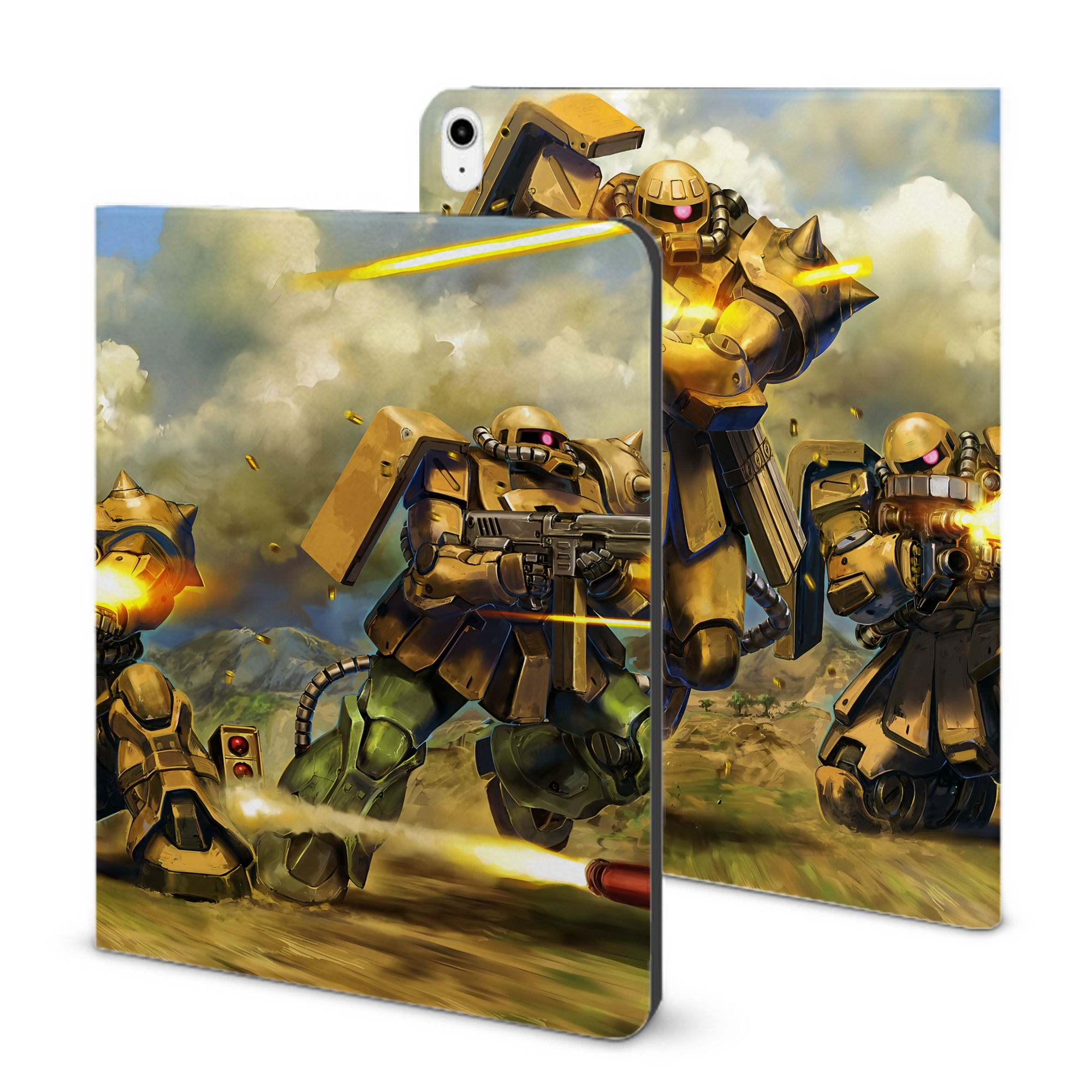 （画像用） 機動戦士ガンダム Mobile Suit Gundam IPadケース ペンホルダー付き ブックスタイルデザイン